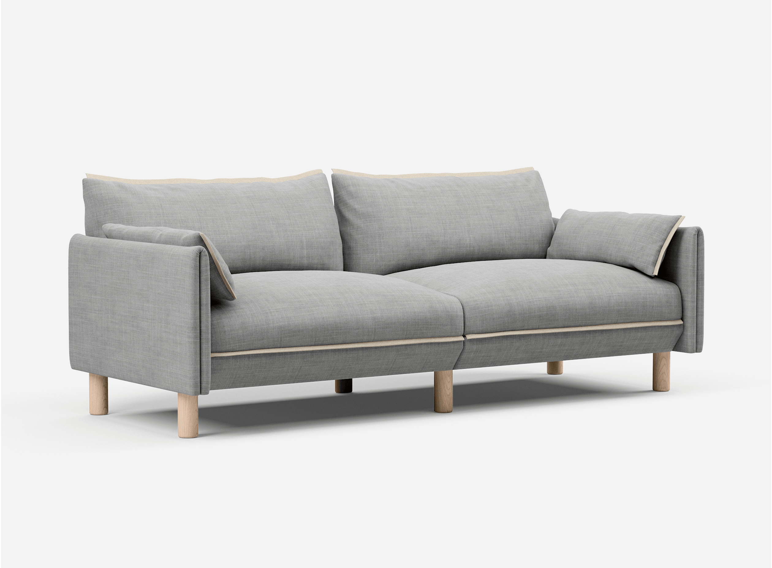 Cozmo 3 Seater Sofa Weave Light Grey