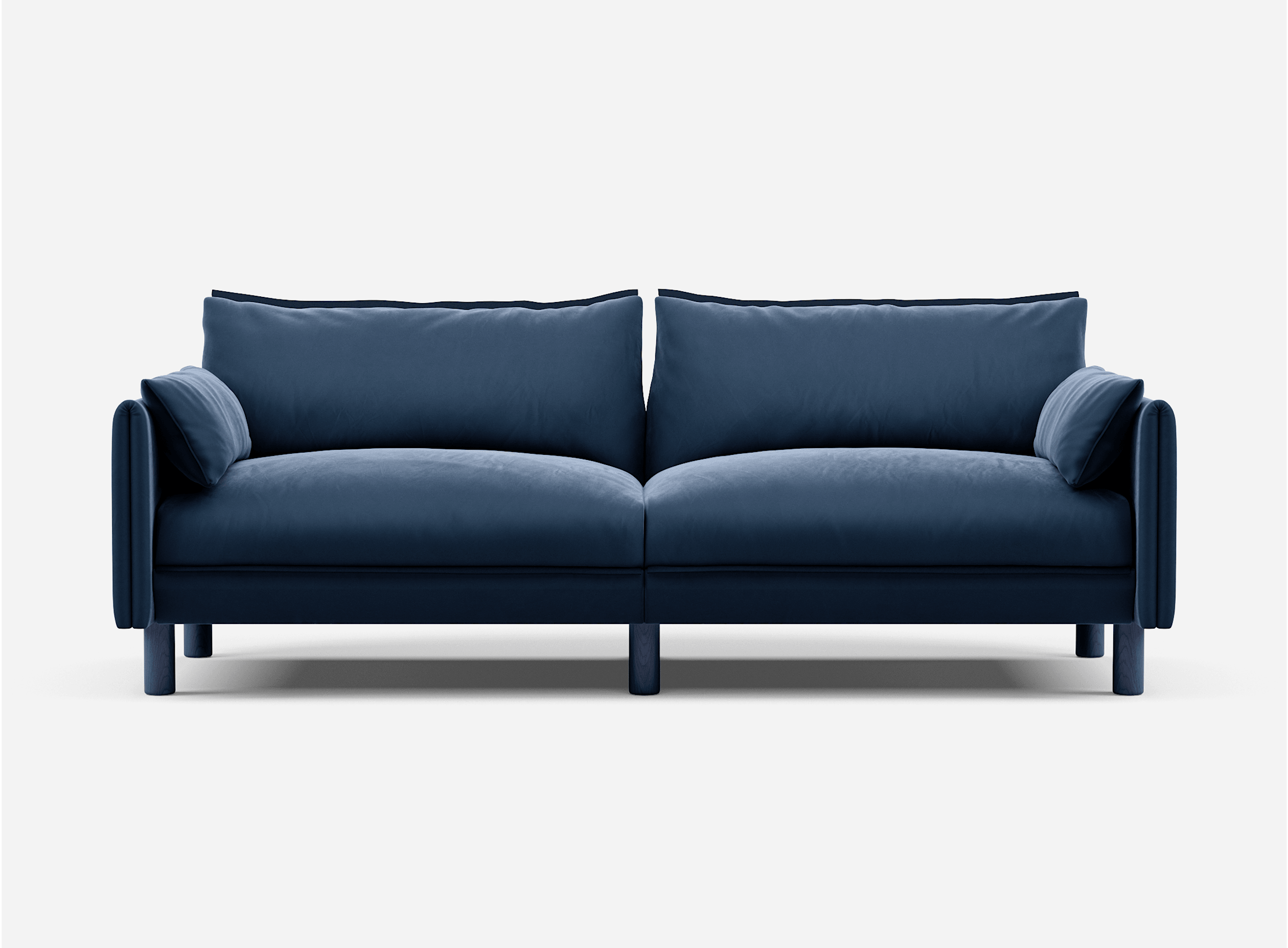 3 Seater Sofa | Velvet Midnight Blue - Cozmo @ Midnight Blue Velvet Jacket | Dark Blue Trim