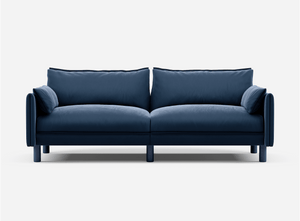 3 Seater Sofa | Velvet Midnight Blue - Cozmo @ Midnight Blue Velvet Jacket | Dark Blue Trim