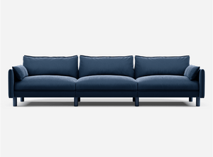 5 Seater Front View Velvet Midnight Blue @ Midnight Blue Velvet Jacket | Dark Blue Trim