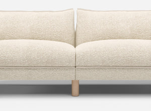 3 Seater Chaise Corner Right Hand Sofa | Boucle Ecru - Cozmo @ Ecru Boucle Jacket | Natural Trim