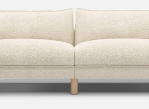 3 Seater Sofa | Boucle Ecru - Cozmo @ Ecru Boucle Jacket | Natural Trim