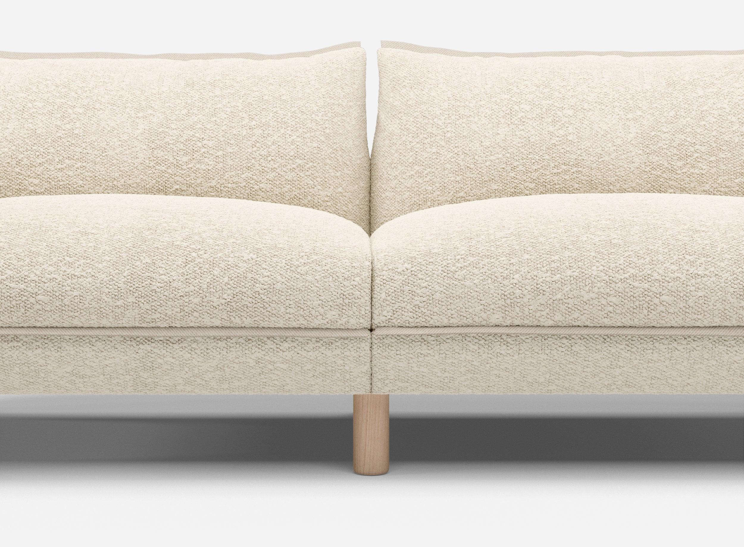 5 Seater Sofa | Boucle Ecru - Cozmo @ Ecru Boucle Jacket | Natural Trim