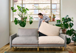 5 Seater Chaise Corner Right Hand Sofa | Cotton Henna - Cozmo