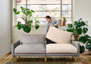 3 Seater Chaise Corner Left Hand Sofa | Textured Weave Salt & Pepper - Cozmo