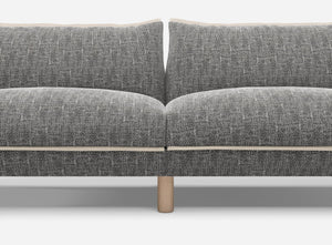 3 Seater Chaise Corner Left Hand Sofa | Textured Weave Salt & Pepper - Cozmo @ Salt & Pepper Textured Weave Jacket | Natural Trim