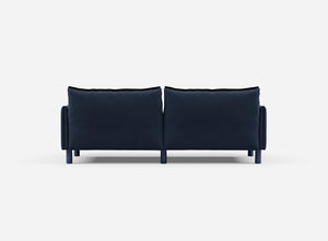 3 Seater Chaise Corner Left Hand Sofa | Cotton Navy  - Cozmo @ Navy Cotton Jacket | Dark Blue Trim