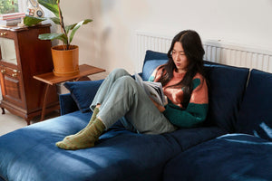 1.5 Seater Chaise Sofa | Cotton Natural - Cozmo