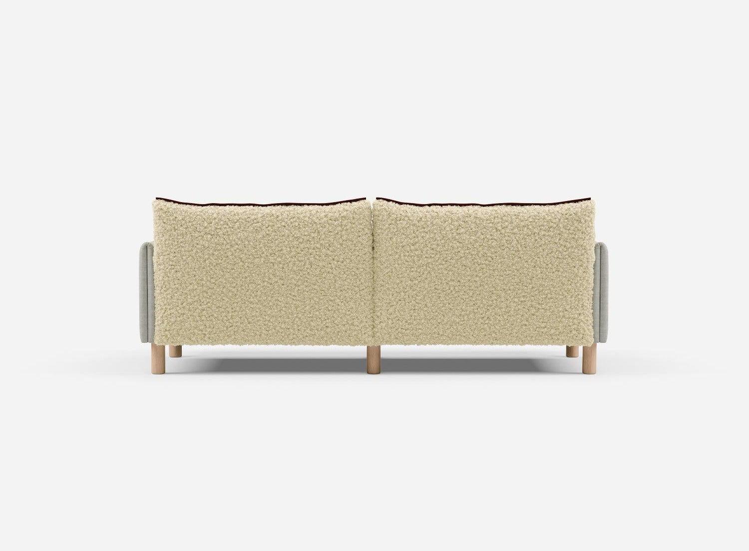 3 Seater Chaise Corner Right Hand Sofa | Cotton Ochre / Fleece Cream - Cozmo @ Cream Fleece Jacket | Brick Trim