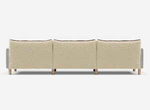 5 Seater Sofa | Weave Ecru - Cozmo @ Cream Fleece Jacket | Brick Trim