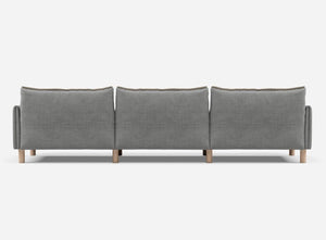 5 Seater Sofa | Weave Light Grey - Cozmo @ Light Grey Weave Jacket | Natural Trim