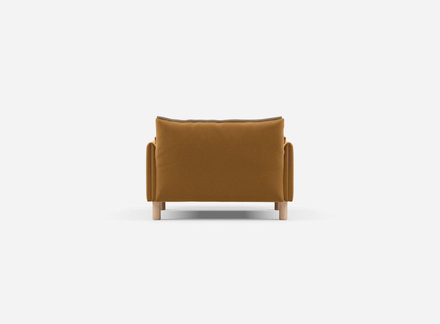 1.5 Seater Chaise Sofa | Cotton Ochre - Cozmo @ Ochre Cotton Jacket | Natural Trim