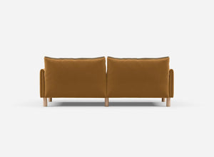 3 Seater Chaise Corner Left Hand Sofa | Cotton Ochre / Fleece Cream - Cozmo @ Ochre Cotton Jacket | Natural Trim