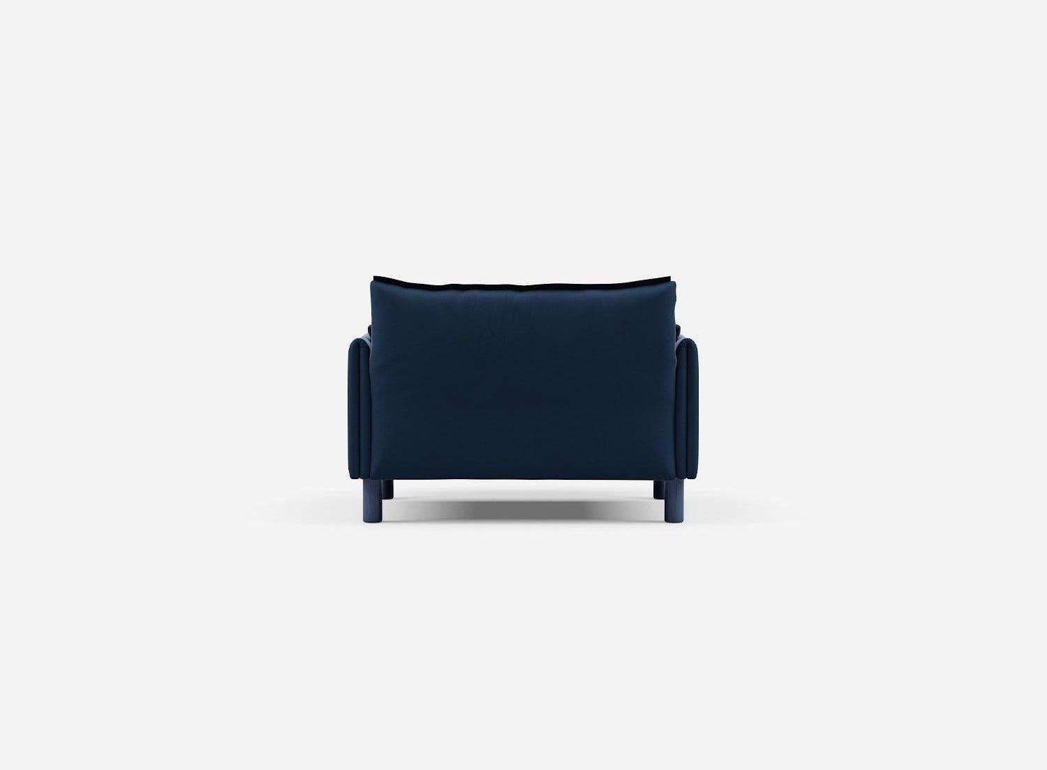 1.5 Seater Chaise Sofa | Velvet Midnight Blue - Cozmo @ Midnight Blue Velvet Jacket | Dark Blue Trim