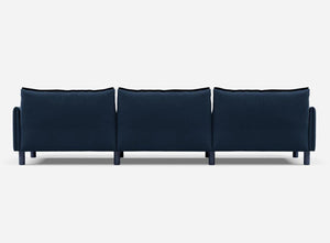 5 Seater Sofa | Velvet Midnight Blue - Cozmo @ Midnight Blue Velvet Jacket | Dark Blue Trim