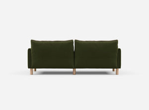 3 Seater Sofa | Velvet Dark Green - Cozmo @ Dark Green Velvet Jacket | Natural Trim