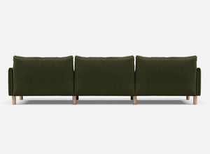 5 Seater Sofa | Velvet Dark Green - Cozmo @ Dark Green Velvet Jacket | Natural Trim