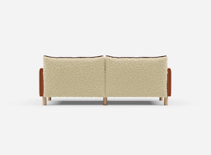 3 Seater Chaise Corner Right Hand Sofa | Cotton Henna - Cozmo @ Cream Fleece Jacket | Brick Trim