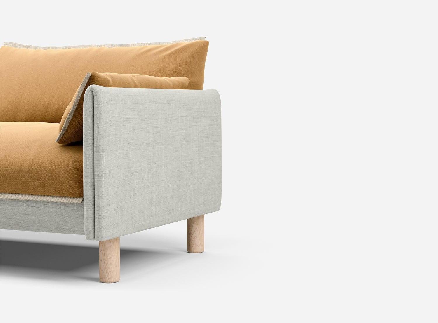 3 Seater Sofa | Weave Ecru - Cozmo @ Ochre Cotton Jacket | Natural Trim