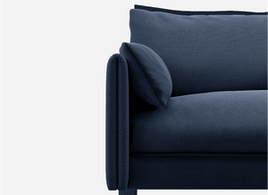 3 seater cozmo sofa cotton Navy  with cotton Navy  jacket front 1/3 view @ Navy Cotton Jacket | Dark Blue Trim