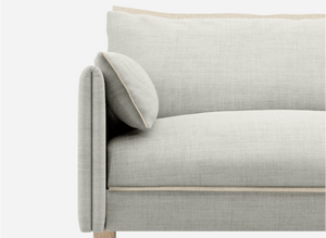5 Seater Chaise Corner Right Hand Sofa | Weave Ecru / Fleece Cream - Cozmo @ Ecru Weave Jacket | Natural Trim