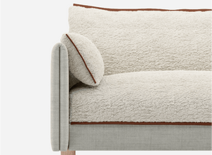 5 Seater Sofa | Weave Ecru - Cozmo @ Cream Fleece Jacket | Brick Trim