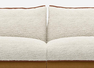 3 Seater Chaise Corner Right Hand Sofa | Cotton Ochre / Fleece Cream - Cozmo @ Cream Fleece Jacket | Brick Trim
