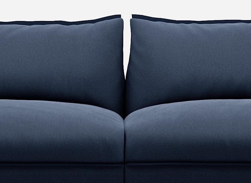 5 Seater Sofa | Cotton Navy  / Fleece Navy - Cozmo @ Navy Cotton Jacket | Dark Blue Trim
