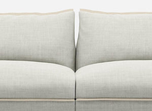 3 Seater Sofa | Weave Ecru / Fleece Cream - Cozmo @ Ecru Weave Jacket | Natural Trim