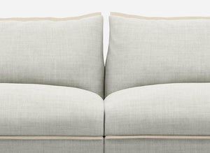 3 seater cozmo sofa weave ecru with weave ecru jacket middle view @ Ecru Weave Jacket | Natural Trim