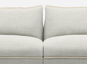 5 Seater Sofa | Weave Ecru / Fleece Cream - Cozmo @ Ecru Weave Jacket | Natural Trim