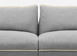 5 Seater Closeup Middle Weave Light Grey @ Light Grey Weave Jacket | Natural Trim