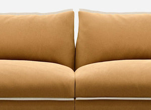 3 Seater Sofa | Cotton Ochre - Cozmo @ Ochre Cotton Jacket | Natural Trim