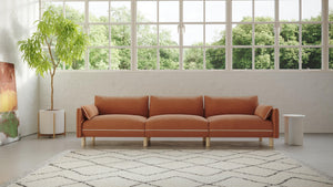 5 Seater Chaise Corner Right Hand Sofa | Cotton Henna - Cozmo