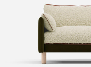 5 Seater Sofa | Cotton Meadow - Cozmo @ Cream Fleece Jacket | Brick Trim