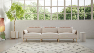 5 Seater Chaise Corner Right Hand Sofa | Cotton Natural - Cozmo